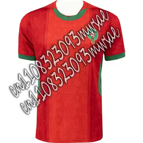 Morocco National Team 2024/25 Home Football Jersey - White Green Red Traditional Pattern Short Sleev