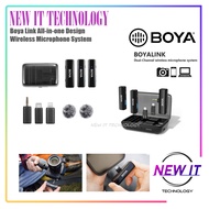 BOYA BOYALINK Wireless Lavalier Microphone Noise Cancellation Lapel Mic Charging Box for iPhone Type