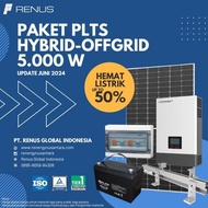 PAKET PLTS GROWATT OFFGRID 5000W SIAP PASANG