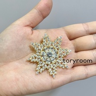 Luxury snowflake zircon diamond marquise cut brooch