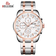 BELLEDA 9152 Jam Tangan Pria Rantai Kaca Cembung Chronograf Tanggal Original 100% Jam Tangan Pria