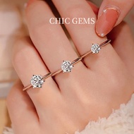 0.5 Ct-2.0 Ct Round Cut Diamond Ring Fashion Adjustable Wedding Anniversary Gifts for Women Girls