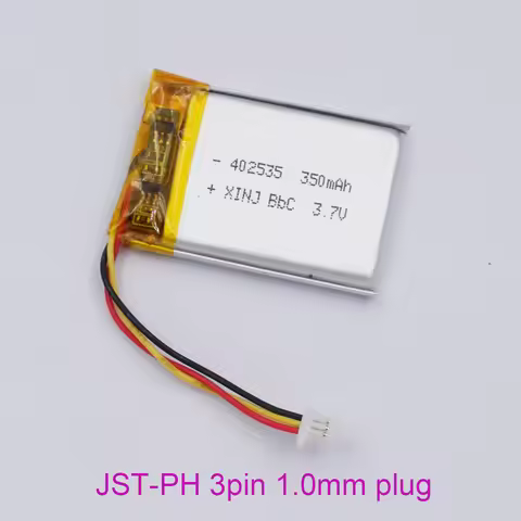 3.7V 350mAh 1.29Wh Polymer Lipo Lithium Battery JST-PH 3pin 1.0mm Connector For GPS Baby Camera MP4 