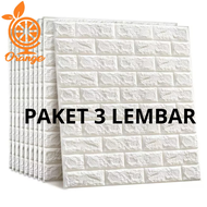 ( PAKET 10 LEMBAR ) Wallpaper 3D Modern Foam Batu Bata Wall Sticker Dinding 3D Foam ( PAKET 10 LEMBA
