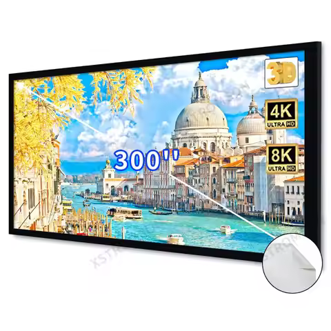 300 Inch Max 16:9 Cinema White 3D 4K/8K Projector Screen 9cm Bezel Fixed Frame Projection Screens Fo