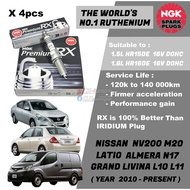NGK Premium RX spark plug - Nissan Almera Latio N17 Grand Livina L10 L11 NV200 M20 1.5L HR15DE 1.6L 