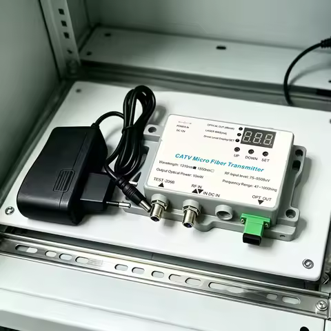 CATV Optical Transmitter RF to Fiber 10mW FTTH 12V DC 1310nm 1550nm CATV with SC APC FTTH Optical Tr