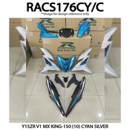Cover Set Rapido Y15ZR V1 V2 Yamaha MX King-150 (10) Cyan Silver Ysuku Accessories Motor Y15 V2 Cove