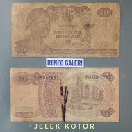 Jelek Rp 10 Rupiah Tahun 1968 seri Sudirman Soedirman Uang duit kuno