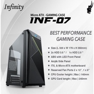 PC Casing INFINITY F07 (M ATX) + PSU 300W - RGB Front Panel & Acrylic Side Panel