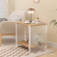 Storage Rack Side Table for Rental Homes, Simple Bedside Sofa Living Room Small Table, Acrylic Coffe