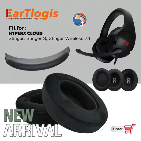 EarTlogis Replacement Ear Pads for HyperX Cloud Stinger, Stinger S, Stinger Wireless Headphones Thic