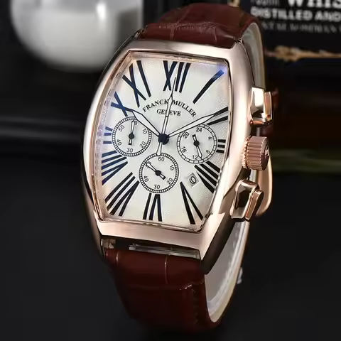 Hight Quality FRANCK MULLER Brand Geneva Watches For Mens Multifunction Chronograph WristWatch Busin