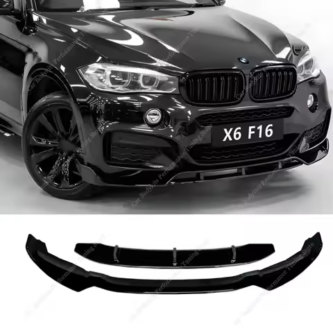 4Pcs Performance Gloss Front Bumper Splitter Lip Spoiler Diffuser For BMW X6 F16 M Sport M50i M50d 2