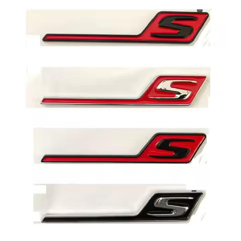 Chrome Black Red Letters Long S Trunk Emblems for Mercedes Benz A45s CLA45s C63s E63s CLS63s S63s GL