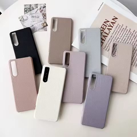 Litchi Pattern PU Leather Hard Case For Sony Xperia 10 5 V ACE III 10 Ⅳ VI Lightweight Shockproof Co