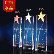 Five-pointed Star Polished Crystal Colorable Transparent Wholesale Artificial Medal Trophy Crystal E