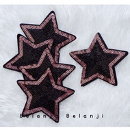 Black Blink Star Patch 9x8cm Iron On Beautiful Imported Clothes Bag Hat Jeans Application