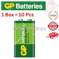 GP Greencell 9V Block 1604G 6F22 6LR61 10 PCS Extra Heavy Duty Battery