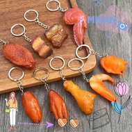 MH Roasted Chicken Key Holder, Funny Luxury Simulation Food Keychain, Exquisite Fake Braised Pork Fashion Bag Hanging Pendant