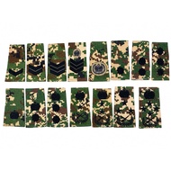 TD Pangkat No 5 Loreng Tentera Military Rank Patch Uniform Badge Tactical Camouflage Shoulder Rank