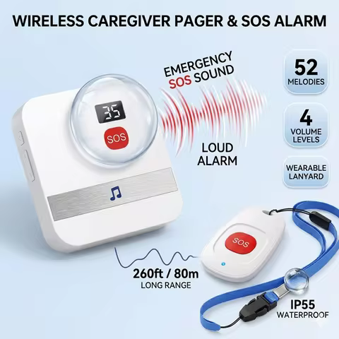 Wireless Pager Wireless Systems for Seniors, Portable Emergency Pager Alert Devices for Elderly, Nec