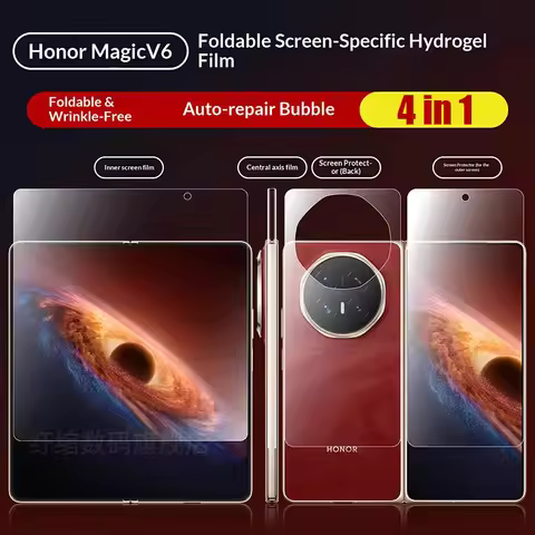 4 in1 Internal Inner Outer Hinge Sticker Screen Protector for Honor Magic V6 Matte Hydrogel Soft TPU