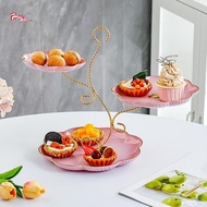 Prettyia ที่วางจานผลไม้3ชั้นขนมที่วางคัพเค้กฉัตรวางเค้กแต่งงานสำหรับงานเลี้ยงวันเกิดเทศกาลห้องรับประ