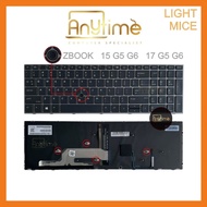 Keyboard with Backlit and Mice Compatible with H.P ZBOOK 15 G5, 15 G6, ZBOOK 17 G5, 17 G6 Lampu