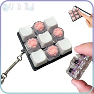 SULIN Keyboard Clicker Toy, DIY Keyboard Keys Button Fidget Keychain, Relaxing Cat's  Shape Keycap 9