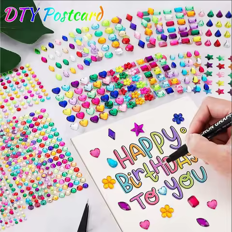 Self‑Adhesive Acrylic Gem Sticker Set Colorful Rhinestone Jewel Stickers DIY Craft Reward Stickers A