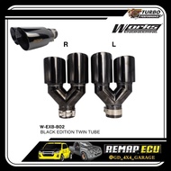 WORKS ENGINEERING EXHAUST TIP BLACK EDITION B2 (UNIVERSAL) TWIN TUBE TAILPIPE