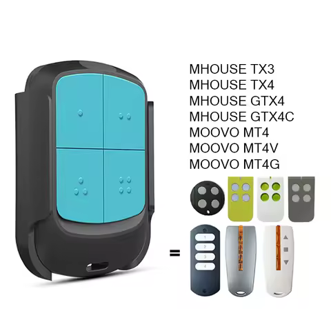 For MHOUSE GTX4 TX3 TX4 GTX4C Garage / Gate Remote Control Compatible With MOOVO MT4 MT4V MT4G 433 M