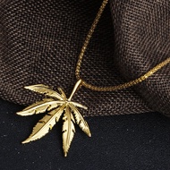 Maple Leaf Necklace Men's Maple Leaf Hip Hop Necklace Gold