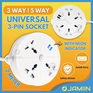 3/5 WAY Universal Plug Extension Plug Wayar Extension 3 Pin Socket USB Port Extension Soket Plug Ext