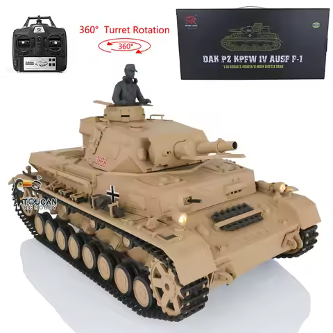 2.4G Henglong 1/16 7.0 Plastic RC Tank 3858 German Panzer IV F RTR 360° Turret Infrared Combat BBs S