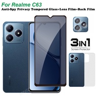 For Realme C63 Tempered Glass Realme C63 Screen Protector Realme C63 Camera Lens Protector Full Cove
