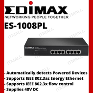 EDIMAX ES-1008PL 8-Port Fast Ethernet PoE+ Switch