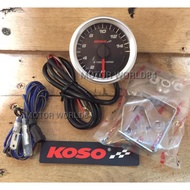 KOSO TACHOMETER ( METER RPM )48MM BlACK AND WHITE { 100% ORIGINAL }