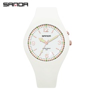 SANDA Fashion Brand Simple Ladies Quartz Watch Outdoor Leisure Sports 50M Waterproof Shockproof Luminous Dial Women Clock 6059