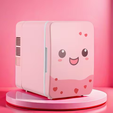 Pink 4 L Fridge Mini Beauty Fridge. Skincare, Makeup, Product Storage