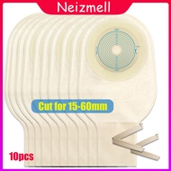 【Lowest Price】 10pcs 15-60mm Cut Size Beige Cover Drainable one-single System Ostomy Bag Colostomy Bag Pouch Ostomy Stoma