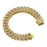 Cuban Link Bracelet For Men Women Silver/Gold/Rose Gold Bracelets Iced Out Miami Cuban Bracelet Hip