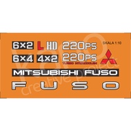 MITSHUBISHI 220 PS MINIATURE TRUCK EMBLEM STICKER | WATERPROOF VINYL | SCALE 1:10 1:12 1:14 1:16