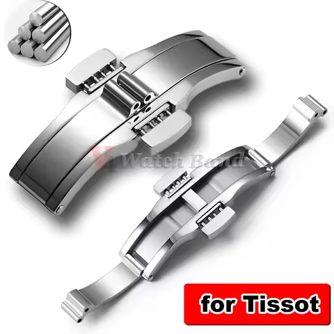Stainless Steel Clasp for Tissot 1853 Watch Buckle Double Press for Tissot Watch Metal Strap Butterf