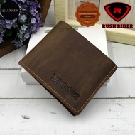 Rush Rider Full Leather Wallet Men Short Wallet Cowhide Leather Purse Dompet Kulit Lelaki
