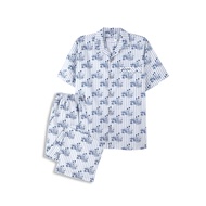 Guy Laroche Short-Sleeved Collar Pajamas Long Pants Printed Pattern 1 Cotton Fabric Soft Touch Comfo