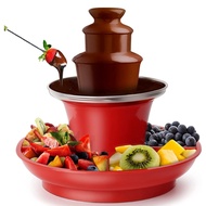 Chocolate Fountain Mini Fondue Set with Serving Tray Included,Electric 3-Tier Machine with Hot Melti