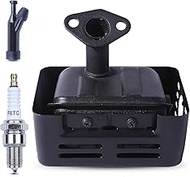 Honda GX120 GX160 GX200 168F 4HP 5.5HP 6.5HP Engine Exhaust Silencer Kit with Spark Plug Spark Plug 
