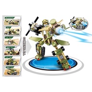 Sluban King of Land Forces M38 B0636 Robot Army 6 in 1 War Aircraft Car